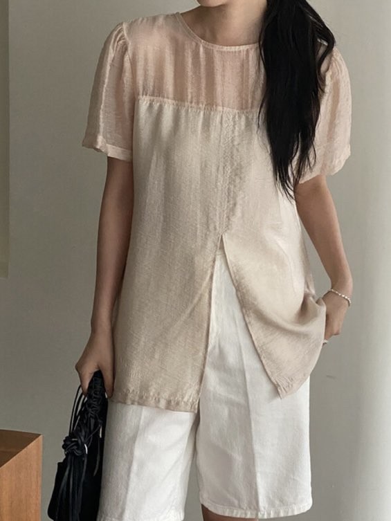 MILUI東大門代購女裝新品時尚真品職業休閑25春夏襯衫蕾絲衫MILUI襯衫/蕾絲衫