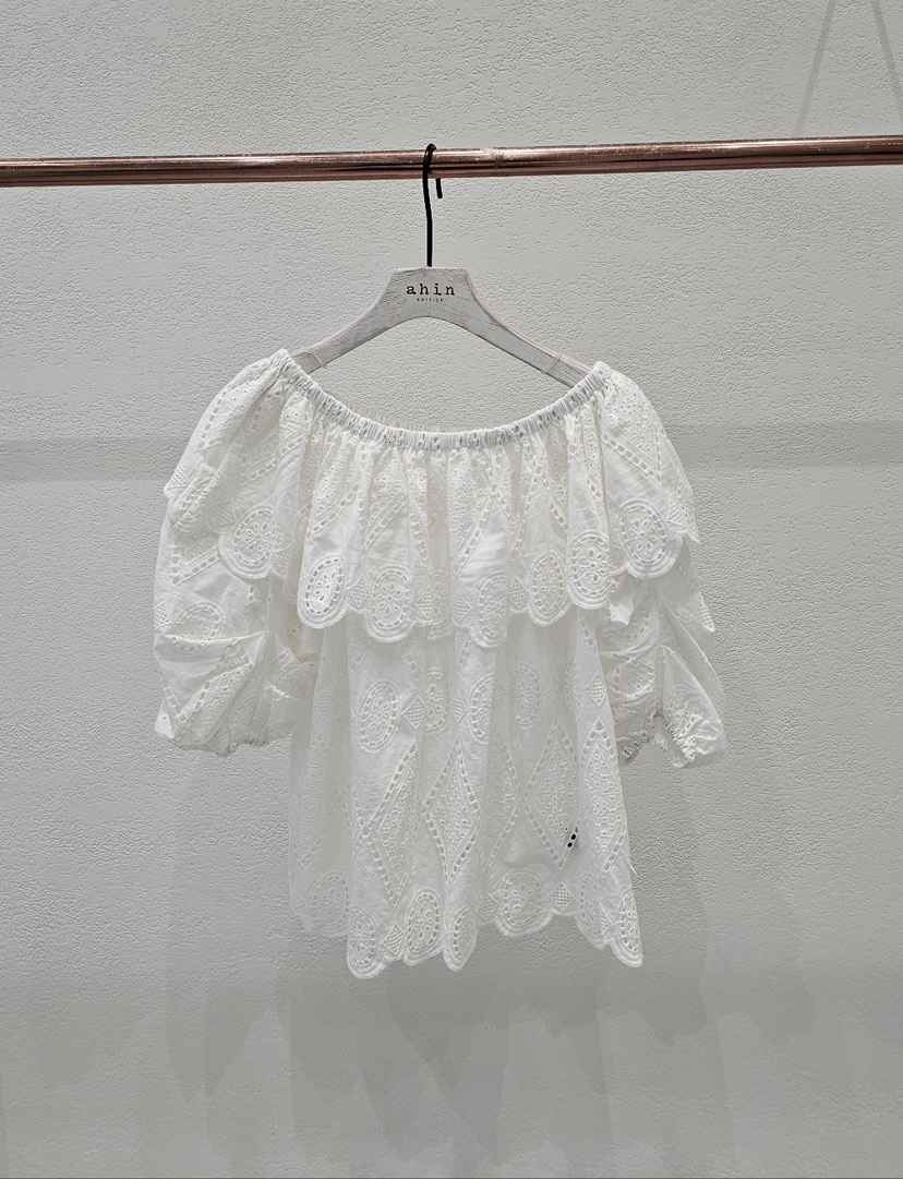 NEOUL東大門代購女士新品職業休閑熱賣25春夏推薦襯衫蕾絲衫NEOUL/ahin雙領標簽襯衫/蕾絲衫