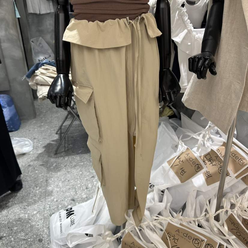 A-DEL直郵韓國代購㊣女裝新品人氣熱賣休閑推薦25春夏長裙口袋A-DEL長裙