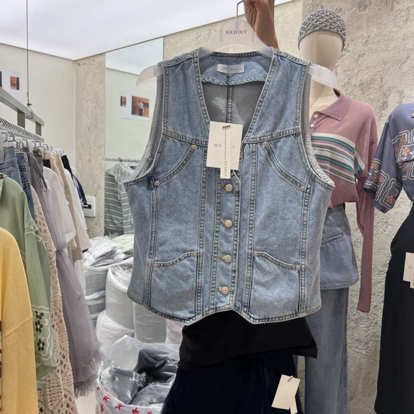 SOLD OUT韓國㊣直郵東大門代購女裝新品休閑時尚熱賣25春夏馬甲SOLD OUT馬甲