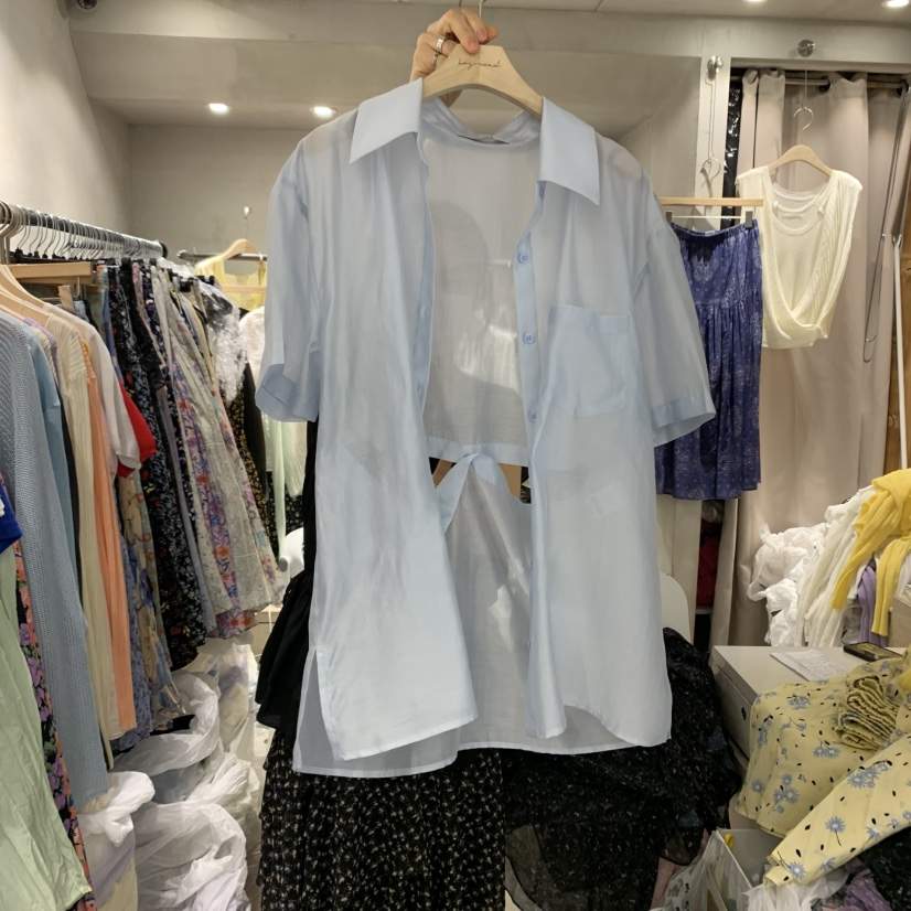 LOGROAD韓國代購女裝新品人氣時尚職業25春夏襯衫蕾絲衫天絲LOG ROAD襯衫/蕾絲衫