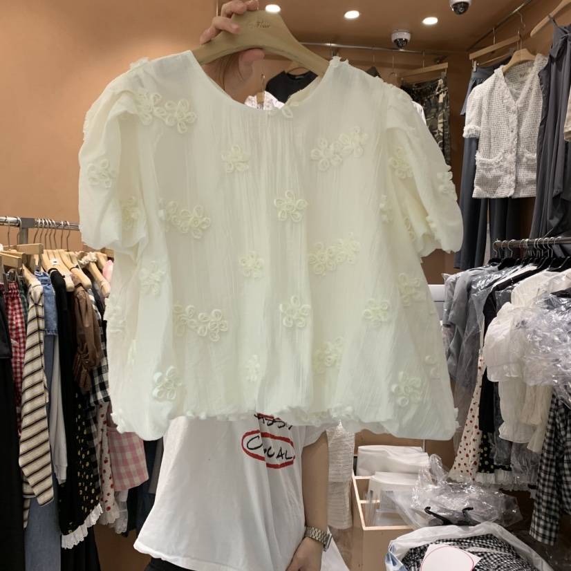 BY FLOW韓國直郵女裝新款職業熱賣真品25春夏時尚襯衫蕾絲衫BY FLOW襯衫/蕾絲衫