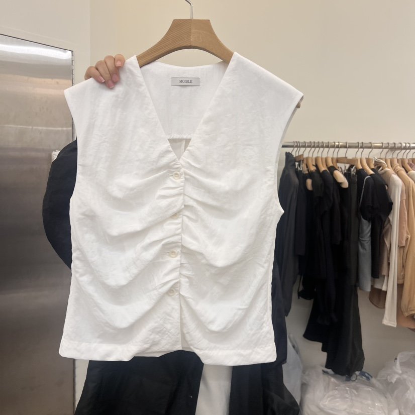MOIBLE韓國直郵㊣女裝新品25春夏人氣熱賣時尚推薦馬甲褶皺MOIBLE馬甲
