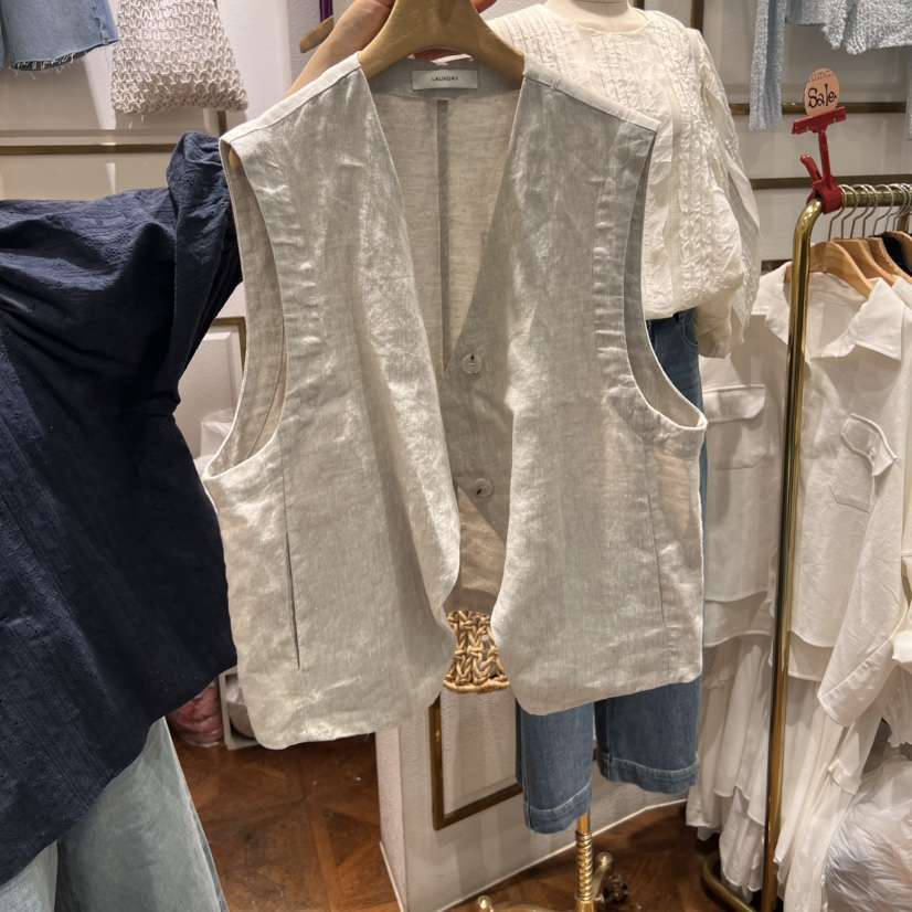 LAUNDRY直郵韓國代購㊣女裝新款25春夏時尚休閑推薦人氣馬甲LAUNDRY馬甲