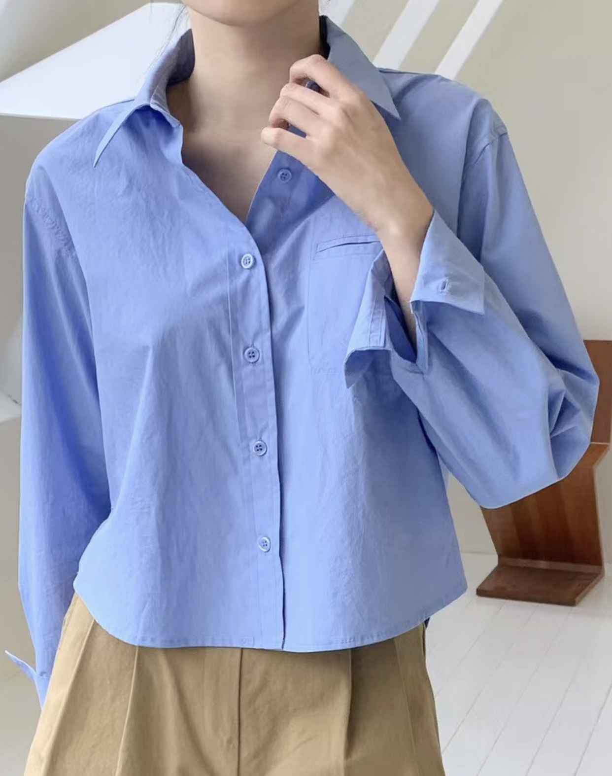CAROL韓國㊣直郵東大門代購女裝新品25春夏人氣時尚襯衫蕾絲衫CAROL襯衫/蕾絲衫