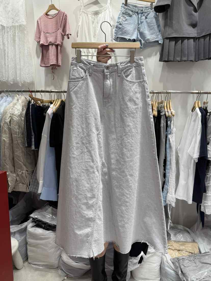 SOLAR韓國㊣直郵東大門代購女裝新品時尚推薦25春夏長裙喇叭SOLAR長裙