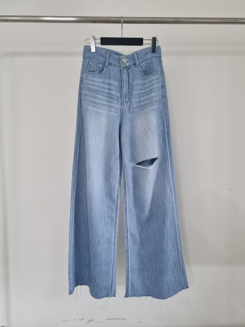 VERANDA韓國直郵㊣東大門實拍女裝新品25春夏熱賣牛仔褲亞麻VERANDA牛仔褲