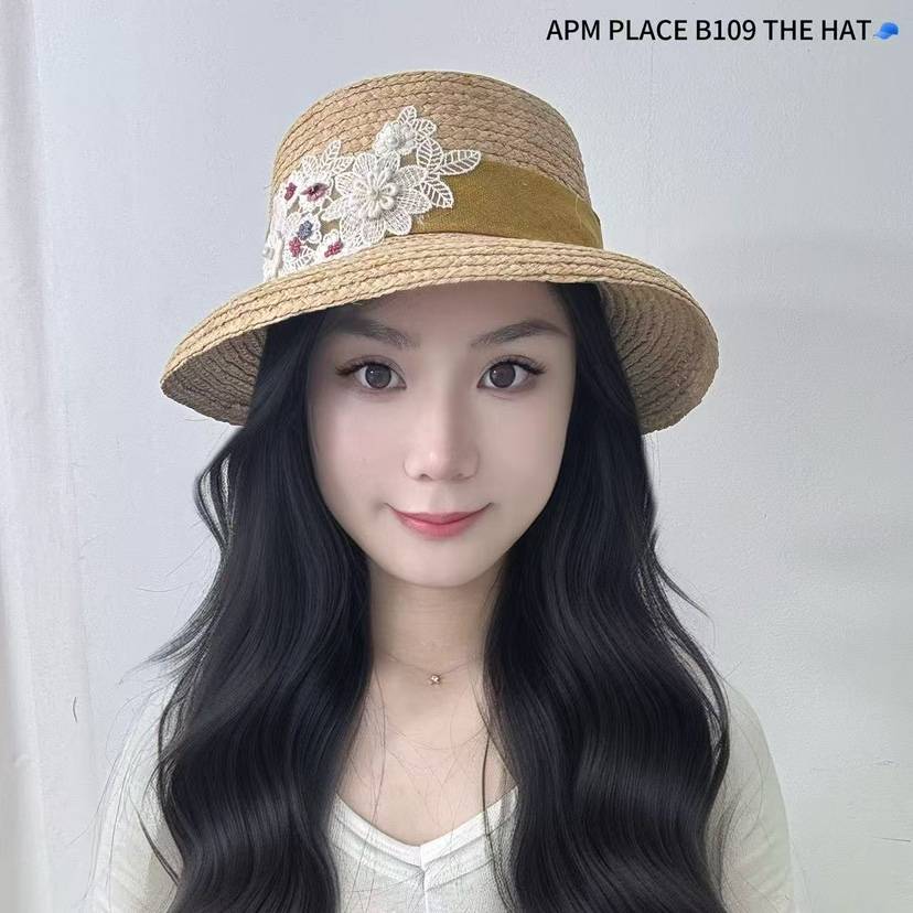 THE HAT-P直郵韓國代購㊣女裝新品休閑熱賣時尚帽子蕾絲花THE HAT帽子