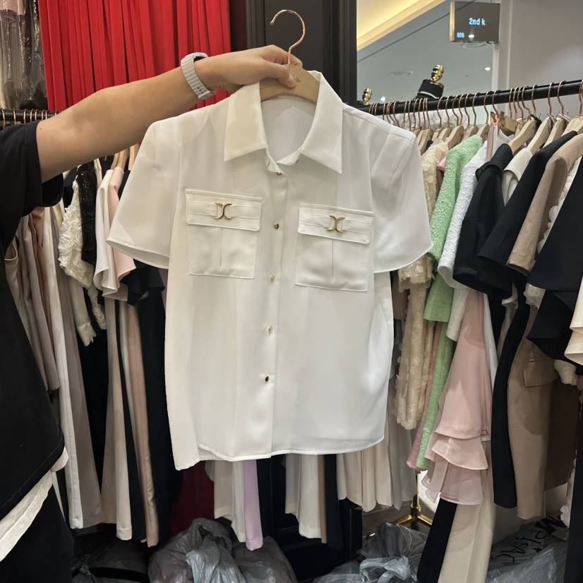 HERISH-HAUTE韓國直郵㊣女裝新品熱賣休閑時尚25春夏襯衫蕾絲衫HERISH-HAUTE襯衫/蕾絲衫