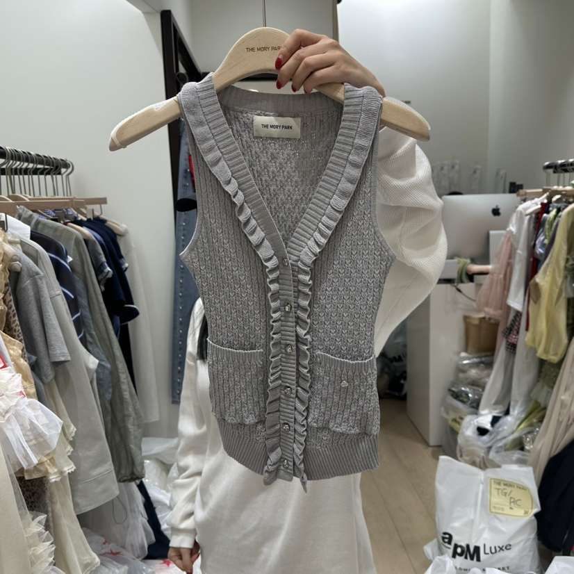 THEMORYPARK直郵韓國代購㊣女裝新品熱賣時尚25春夏休閑馬甲THE MORY PARK馬甲