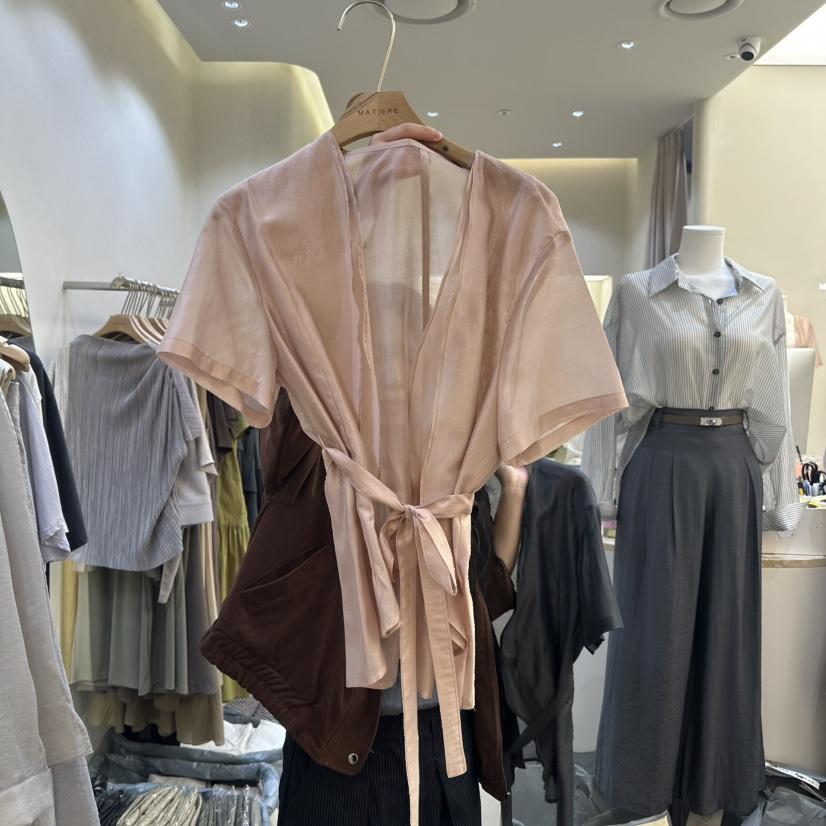 MATIERE直郵韓國代購㊣女裝新品時尚熱賣休閑25春夏夾克含腰帶MATIERE夾克