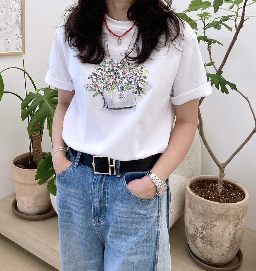 HANNA-A東大門代購女裝新款時尚推薦25春夏職業休閑真品T恤HANNAT恤