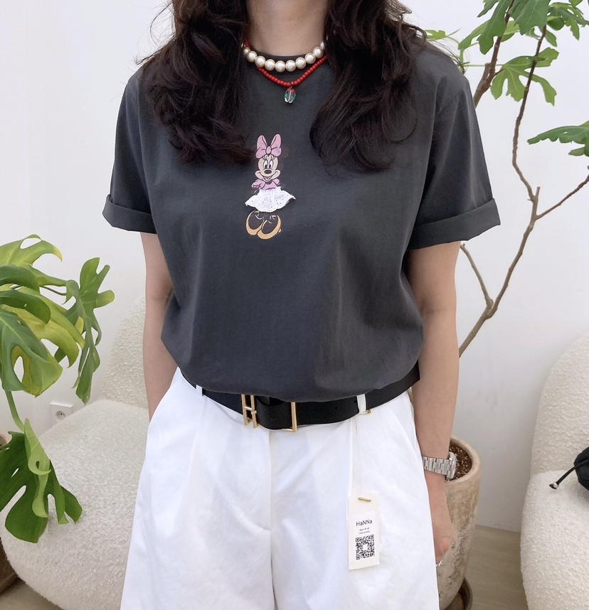HANNA-A東大門代購女裝新款職業熱賣時尚休閑人氣真品T恤蕾絲HANNAT恤