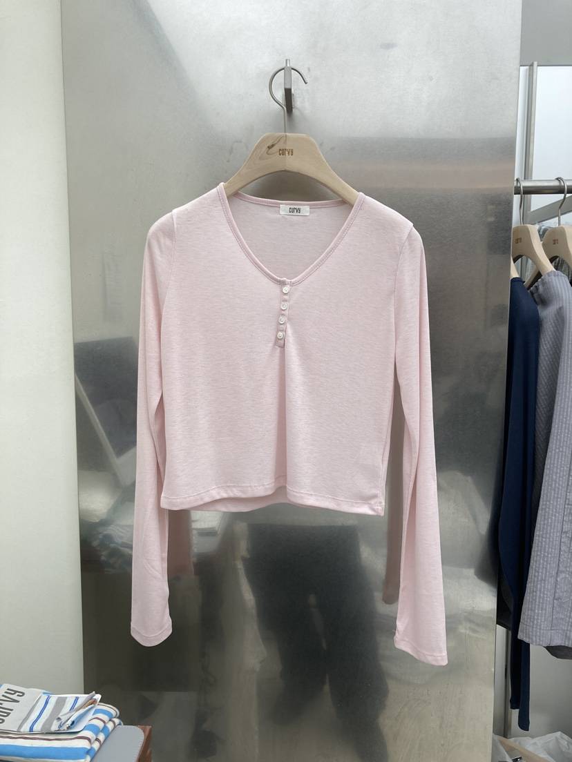 CURVY韓國直郵女裝新品25春夏休閑真品推薦時尚人氣長袖T恤CURVY長袖T恤