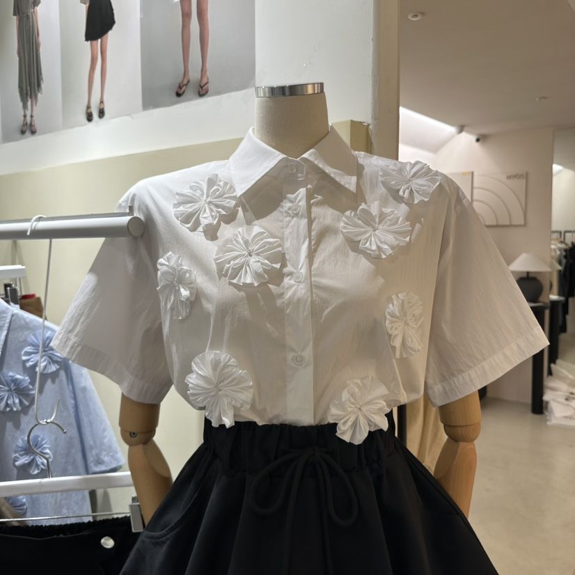 OREUM韓國直郵女士新品職業時尚休閑25春夏推薦人氣襯衫蕾絲衫OihEum襯衫/蕾絲衫