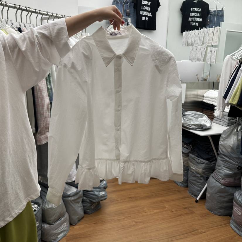 GABIZON東大門實拍女士新品真品休閑熱賣人氣襯衫蕾絲衫荷葉邊GABIZON襯衫/蕾絲衫