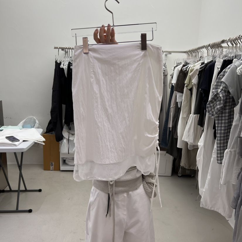 PADO東大門代購女士新品熱賣時尚25春夏真品半身裙中短裙褶皺PADO半身裙/中短裙