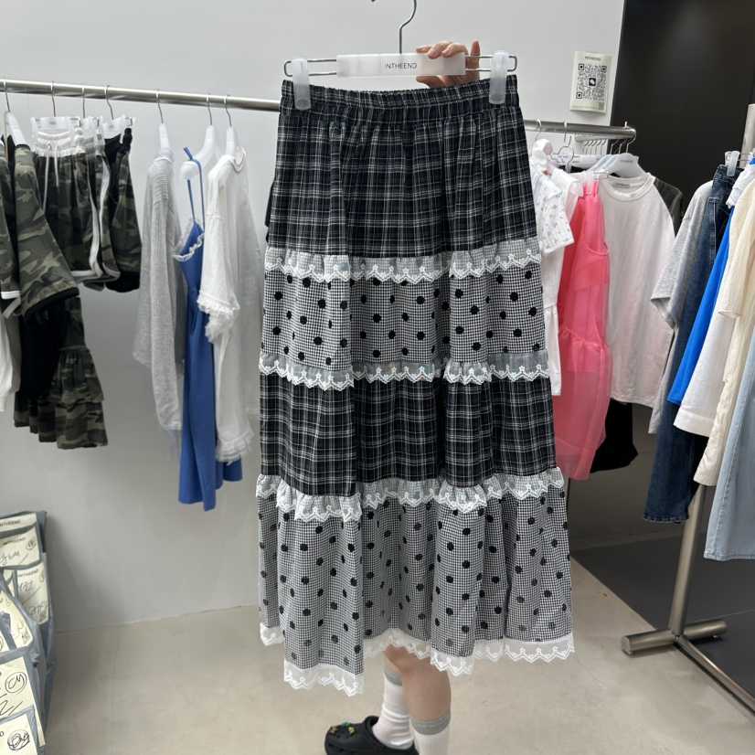 INTHEEND東大門代購女裝新品休閑人氣時尚熱賣長裙圓點裙棉質INTHEEND長裙