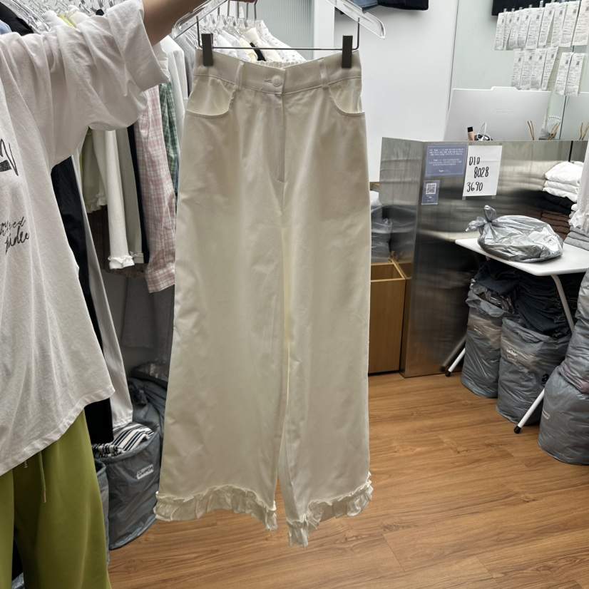 GABIZON東大門實拍女裝新品休閑熱賣25春夏休閑褲荷葉邊棉質GABIZON休閑褲