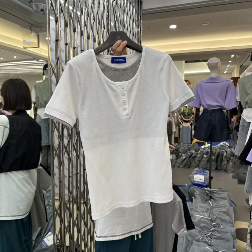 5K韓國代購女裝新品熱賣休閑職業25春夏真品人氣推薦時尚T恤5KT恤