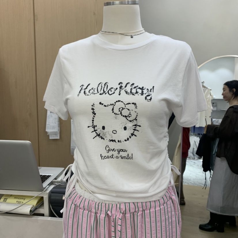 VILLABUTTON韓國直郵女士新品熱賣真品25春夏人氣職業休閑T恤VILLABUTTONT恤