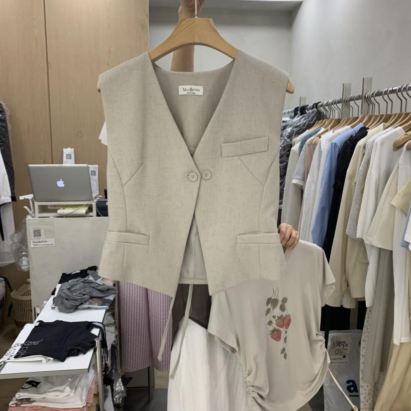 VILLABUTTON東大門代購女裝新品25春夏真品推薦馬甲紐扣背心VILLABUTTON馬甲