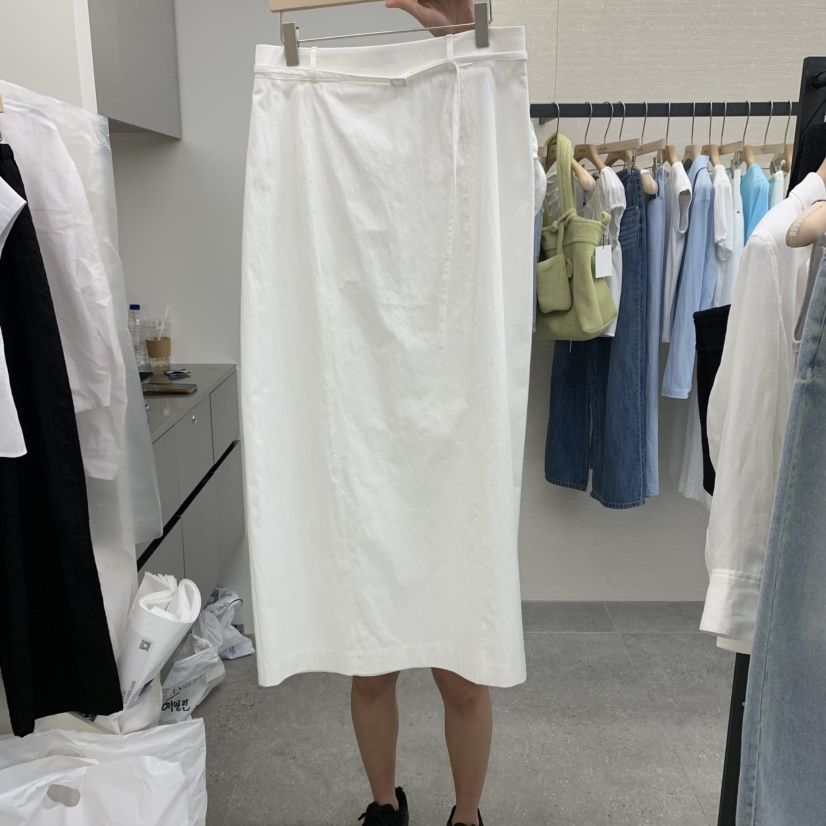 AND THE東大門實拍女裝新品推薦真品半身裙中短裙含腰帶超長AND THE半身裙/中短裙