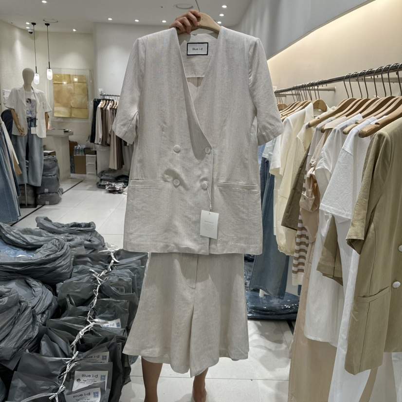 BLUEI-D韓國直郵女士新品時尚推薦25春夏職業真品套裝兩件套Blue i-d套裝