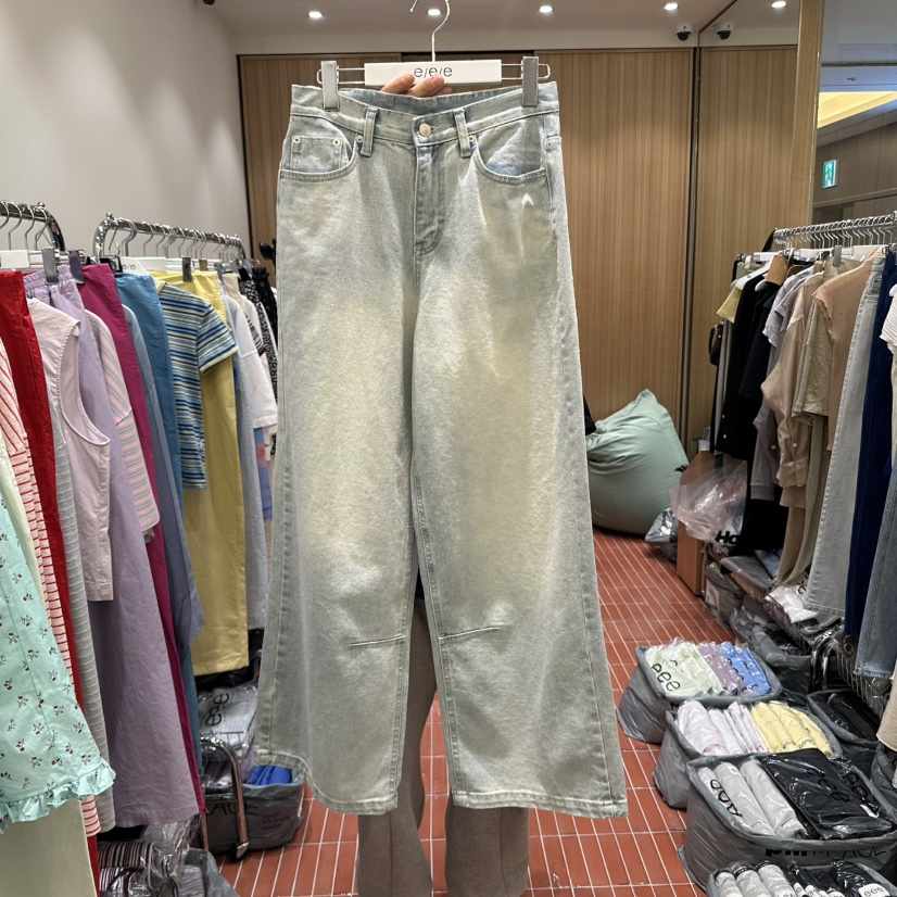 E/E/E韓國直郵女士新款時尚人氣熱賣真品休閑職業25春夏牛仔褲E/E/E牛仔褲