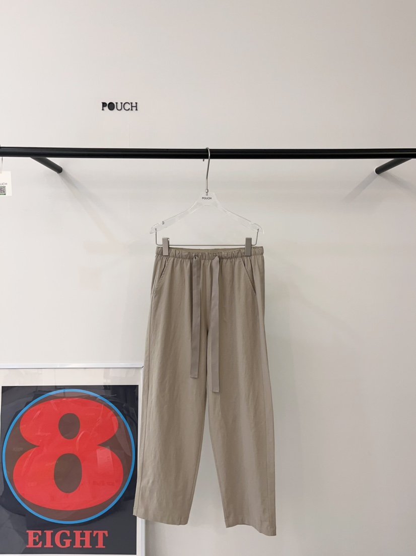 POUCH東大門實拍女士新品真品25春夏人氣時尚職業休閑褲亞麻布POUCH休閑褲