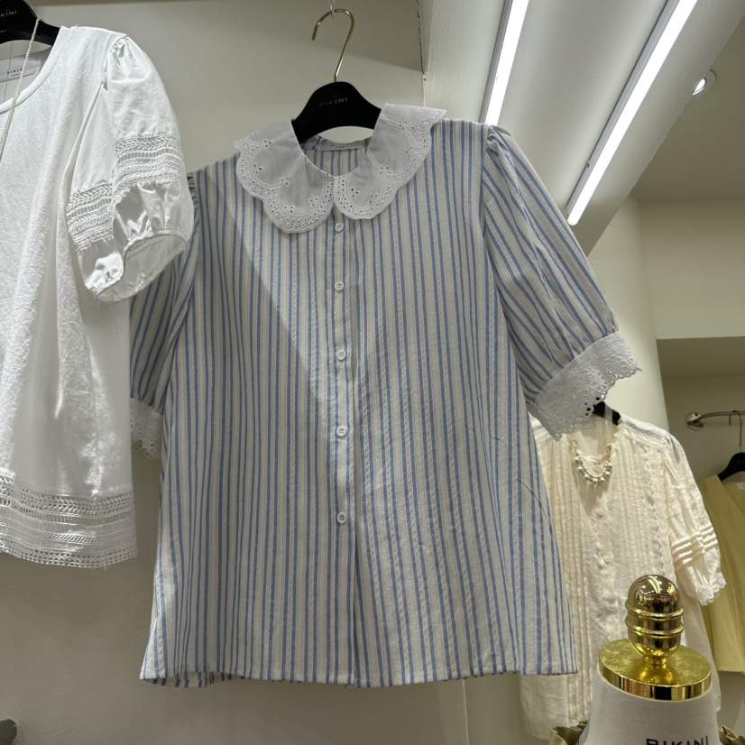 BIKINI東大門實拍女裝新品職業推薦25春夏真品襯衫蕾絲衫柔軟BIKINI襯衫/蕾絲衫