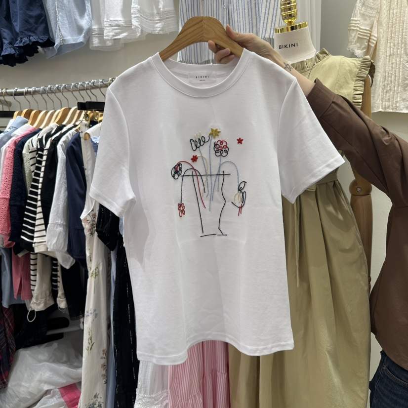 BIKINI東大門實拍女裝新品真品時尚25春夏人氣休閑職業熱賣T恤BIKINIT恤