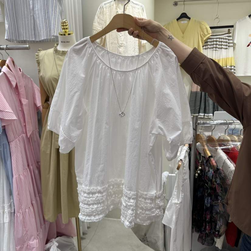 BIKINI東大門代購女裝新品職業時尚真品25春夏休閑襯衫蕾絲衫BIKINI襯衫/蕾絲衫