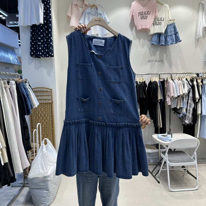 HOT PLACE東大門實拍女裝新品時尚職業真品休閑連衣裙口袋HOT PLACE/DREAM GIRIS連衣裙