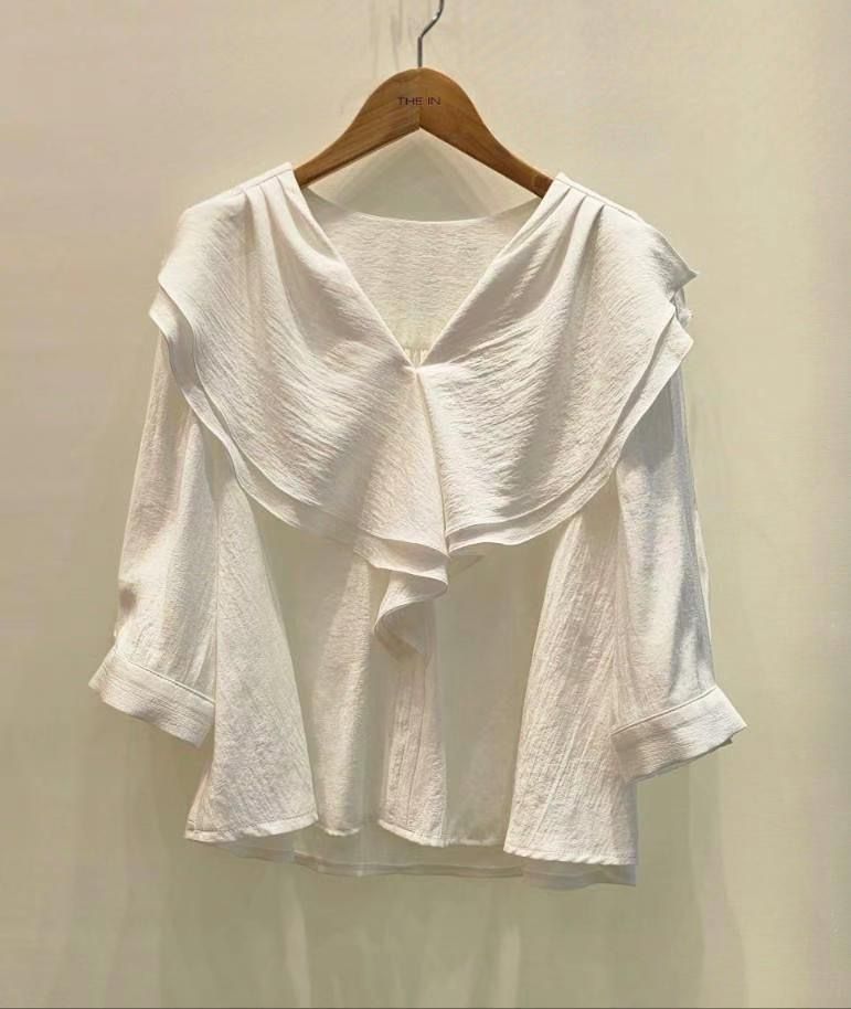 THE IN-더인-T東大門代購女裝新品職業襯衫蕾絲衫荷葉邊THE IN襯衫/蕾絲衫