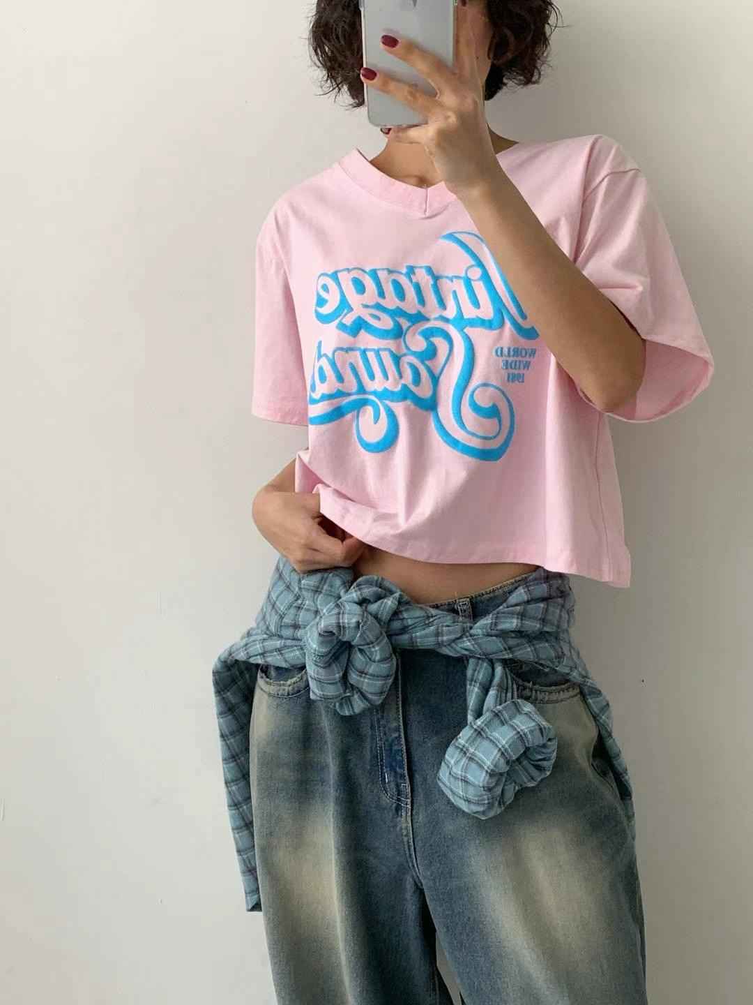 3579東大門實拍女士新品職業真品休閑時尚熱賣人氣25春夏T恤復古3579T恤