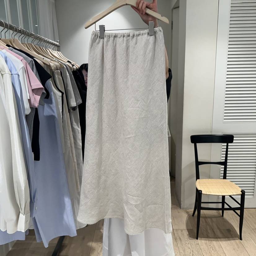 MONIQUE韓國代購女裝新品真品人氣25春夏推薦休閑長裙亞麻布MONIQUE長裙