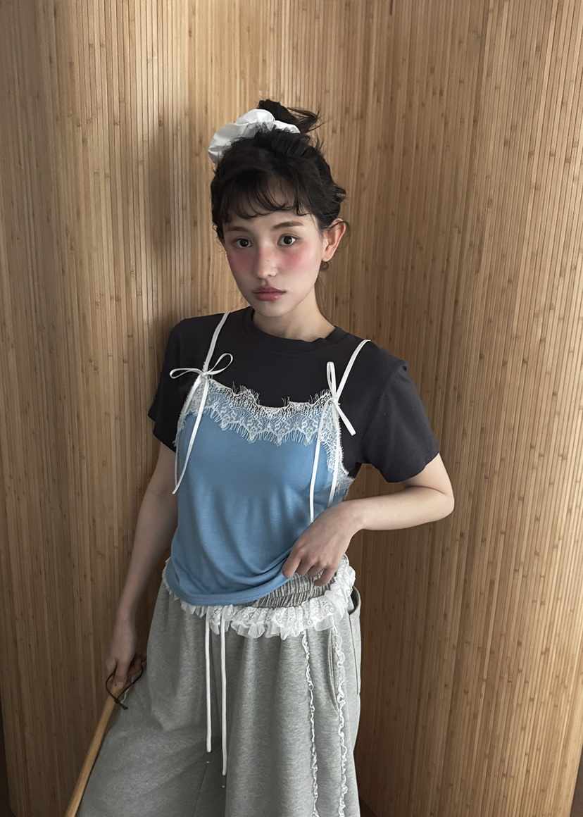 CLODE韓國代購女士新款熱賣時尚職業25春夏推薦T恤假兩件緊身CLODET恤