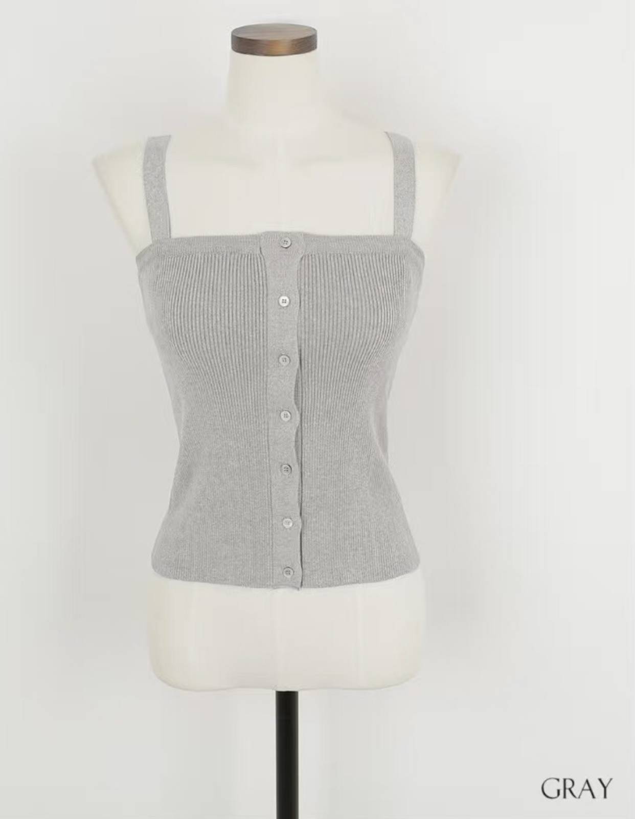 DE ONDO東大門實拍女裝新品25春夏職業時尚真品吊帶背心紐扣DE ONDO吊帶/背心
