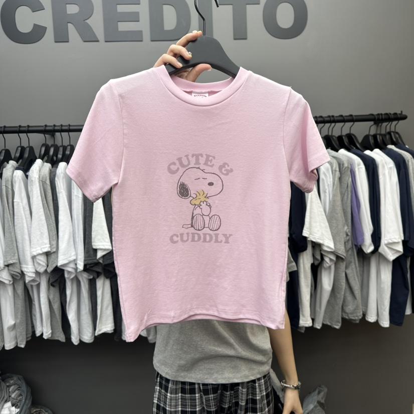 CREDITO韓國直郵㊣女裝新品人氣時尚推薦休閑25春夏熱賣T恤CREDITOT恤