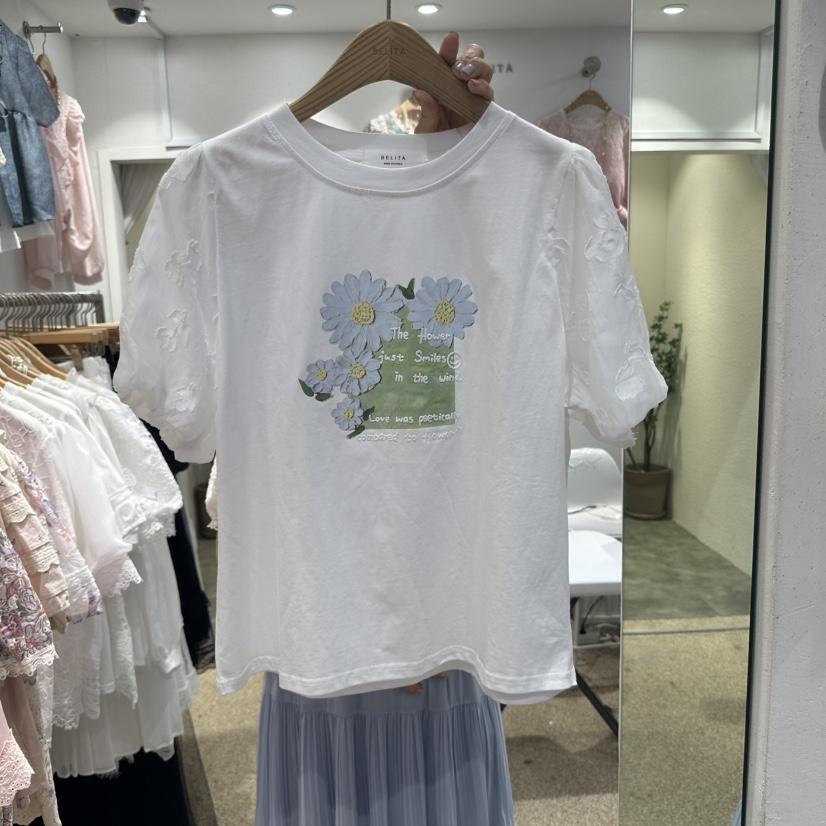 空韓國直郵㊣東大門實拍女裝新品熱賣時尚人氣25春夏推薦T恤BELITAT恤