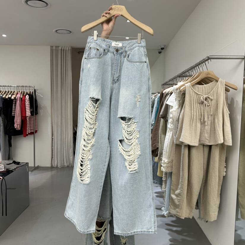 VAULT韓國直郵㊣東大門實拍女裝新品人氣休閑推薦熱賣牛仔褲VAULT牛仔褲