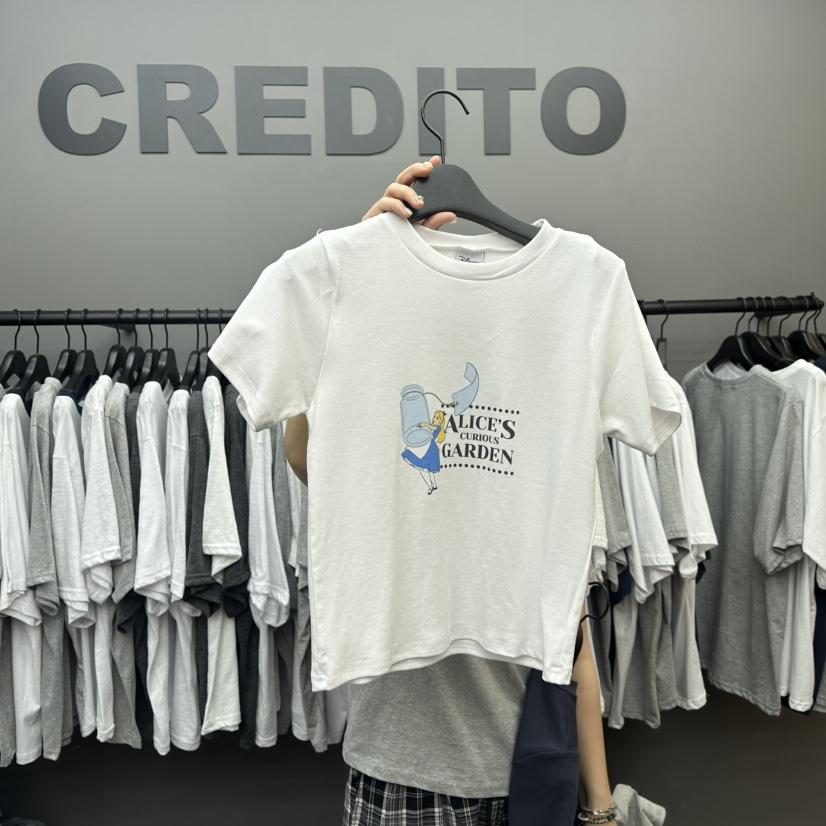 CREDITO直郵韓國代購㊣女裝新款熱賣推薦休閑人氣時尚25春夏T恤CREDITOT恤