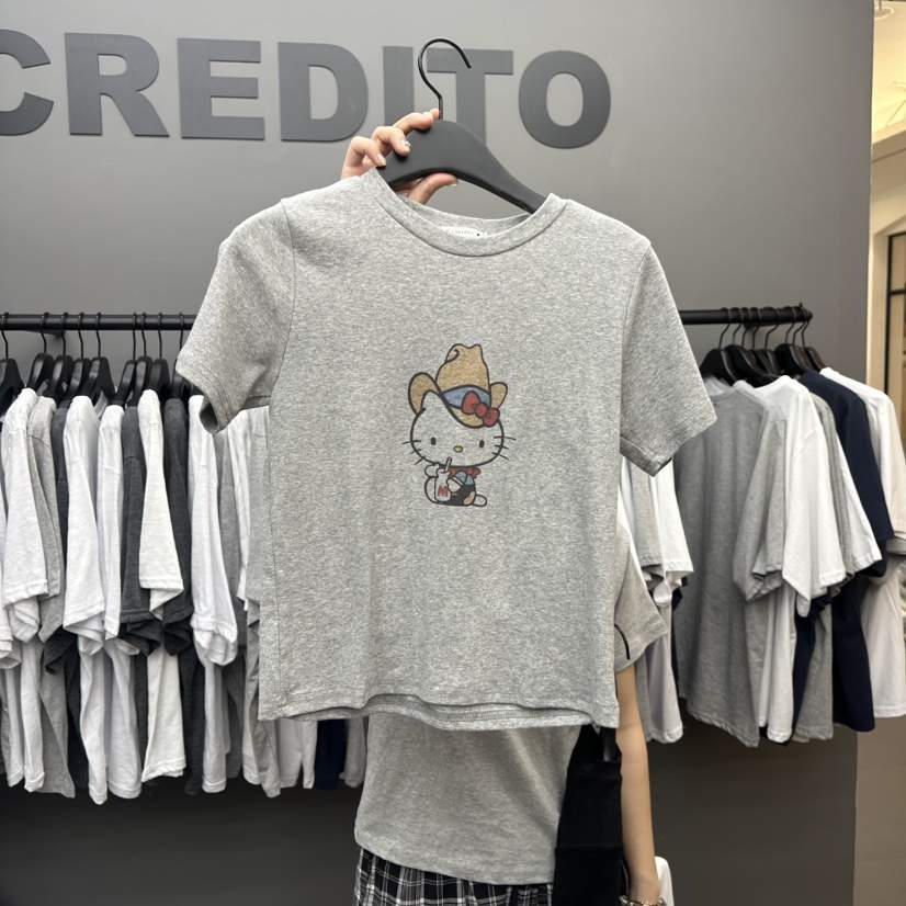CREDITO直郵韓國代購㊣女裝新品熱賣人氣時尚休閑25春夏T恤CREDITOT恤