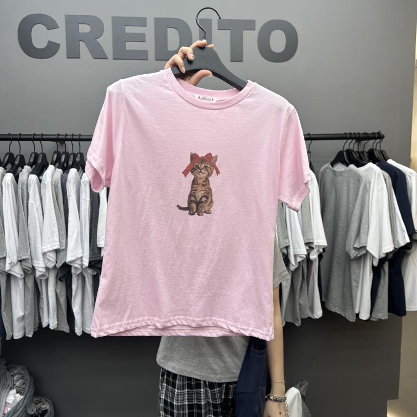 CREDITO直郵韓國代購㊣女裝新品休閑推薦人氣熱賣時尚25春夏T恤CREDITOT恤