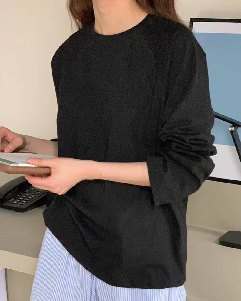 OBE韓國直郵㊣女裝新款人氣推薦25春夏熱賣休閑時尚長袖T恤OBE長袖T恤