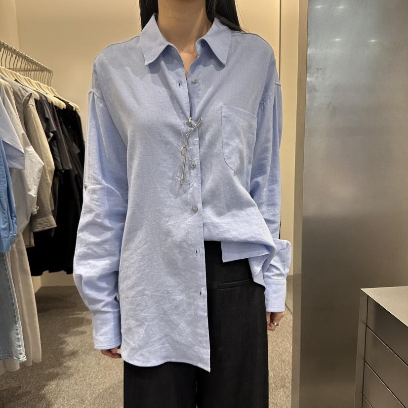 ALTER韓國直郵㊣女裝新品25春夏人氣休閑熱賣襯衫蕾絲衫亞麻布Alter襯衫/蕾絲衫