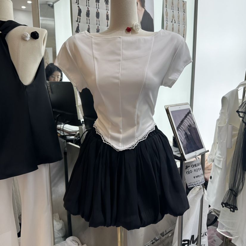 CHEAP-CHIC韓國直郵㊣東大門實拍女裝新品休閑25春夏襯衫蕾絲衫CHEAP-CHIC/CHARLES THE SECOND襯衫/蕾絲衫