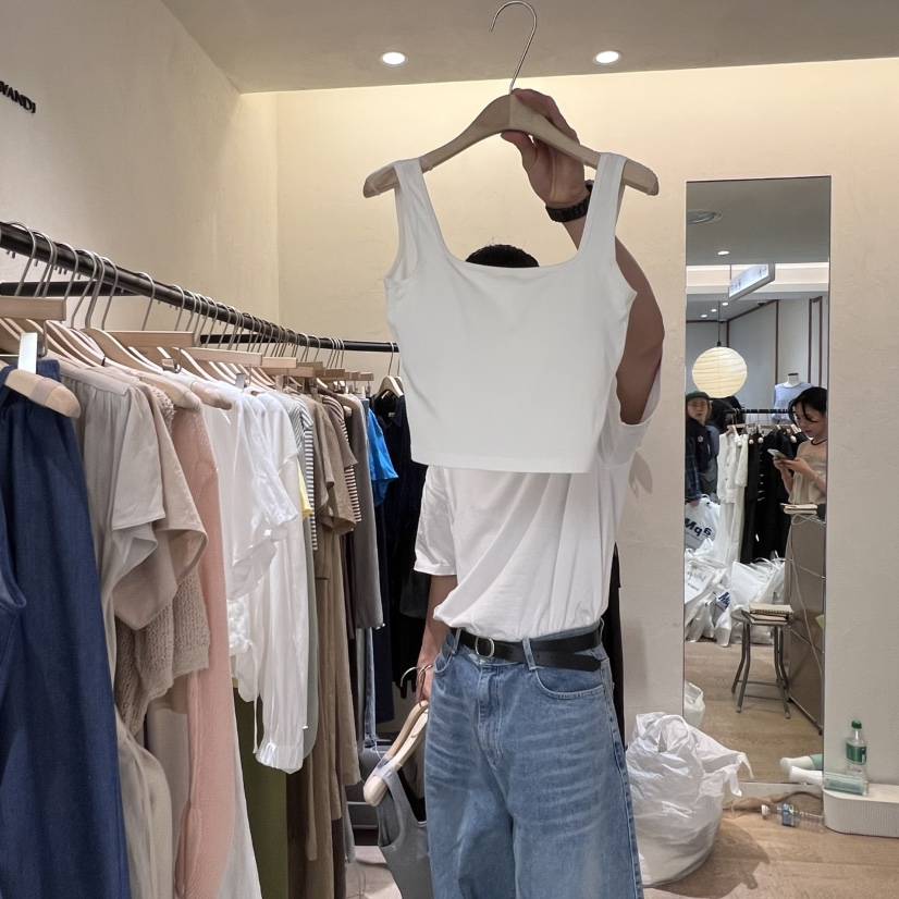 W AND J直郵韓國代購㊣女裝新品時尚25春夏熱賣人氣吊帶背心W AND J吊帶/背心