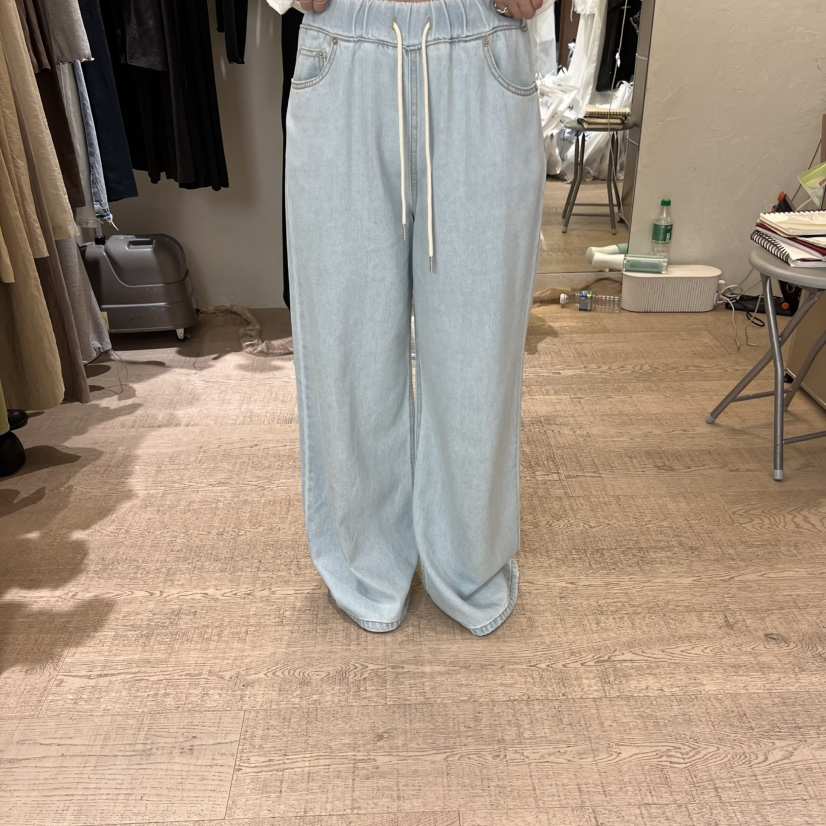 W AND J韓國㊣直郵東大門代購女裝新品熱賣時尚牛仔褲天絲W AND J牛仔褲